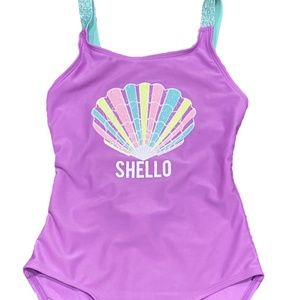 Purple shell bathing suite